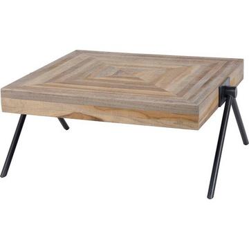 Table basse Teca Balance 70x70 en teck vieilli