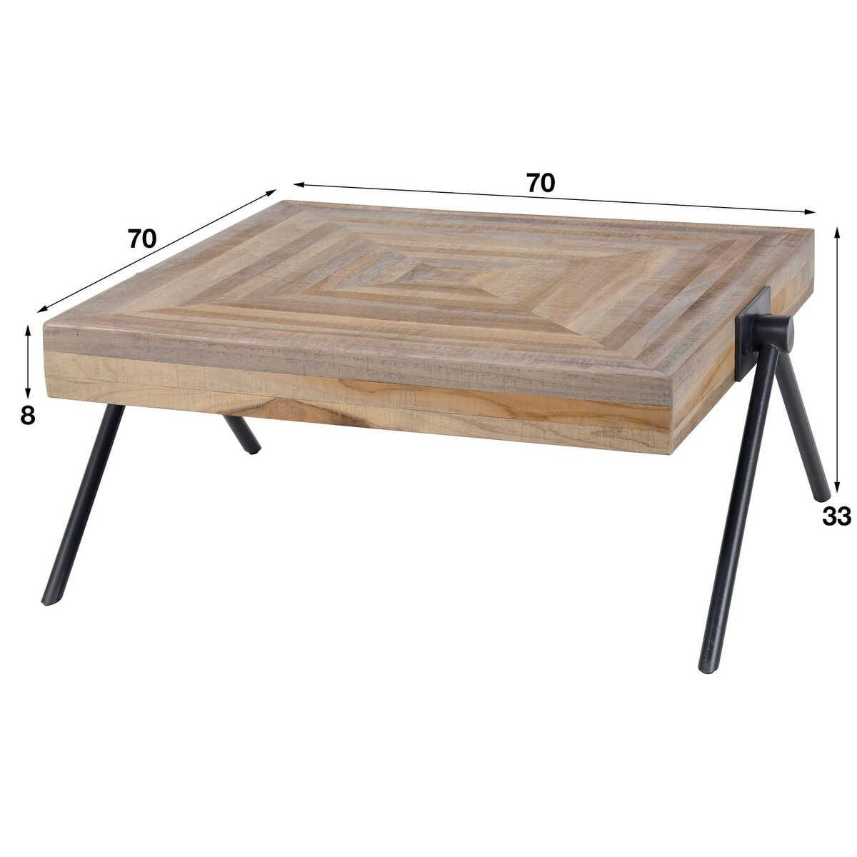 mutoni Table basse Teca Balance 70x70 teck vieilli  