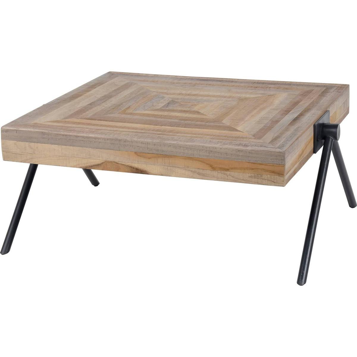 mutoni Table basse Teca Balance 70x70 teck vieilli  