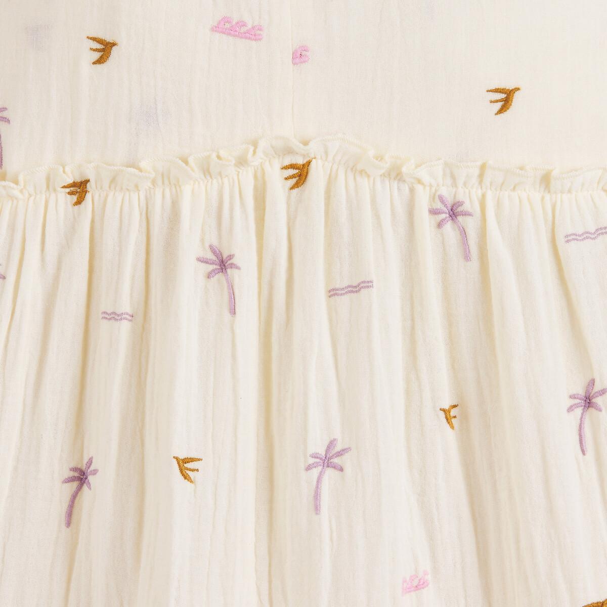 La Redoute Collections  Kleid mit schmalen Trägern und Rüschen aus Baumwolle 