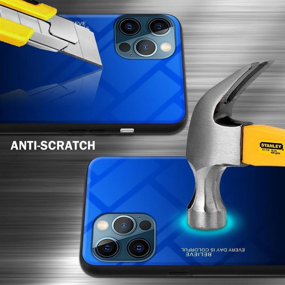 Cadorabo  Cadorabo Hülle kompatibel mit Apple iPhone 13 MINI - Zweifarbige Schutzhülle aus TPU Silikon und Rückseite aus Tempered Glas 