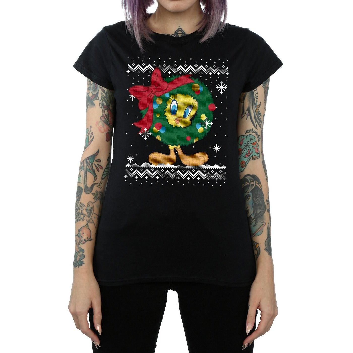 LOONEY TUNES  Tshirt TWEETY PIE CHRISTMAS FAIR ISLE 