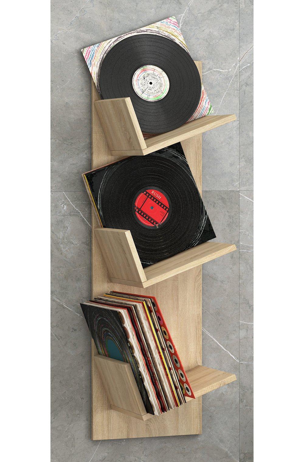 VCM Holz Bücher Schallplatten LP Hängeregal Wandregal Wandboard Deko Regal Sulda  