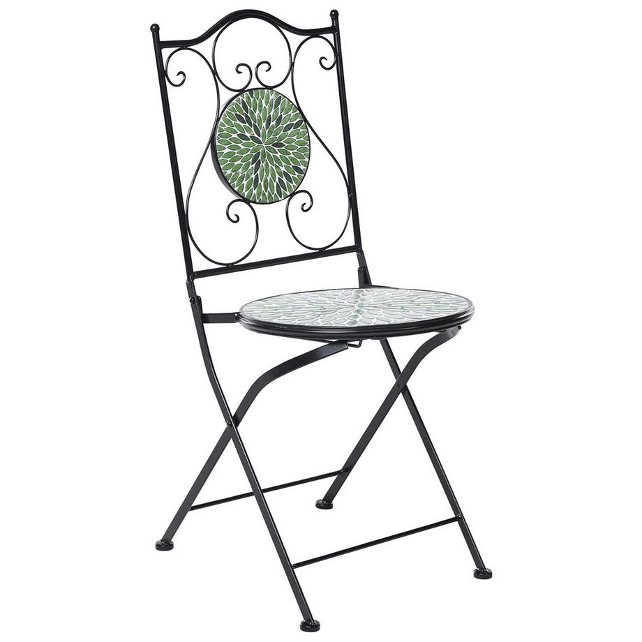 Beliani Lot de 2 chaises de jardin en Métal Rustique CIVATE  