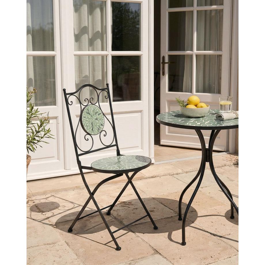 Beliani Lot de 2 chaises de jardin en Métal Rustique CIVATE  
