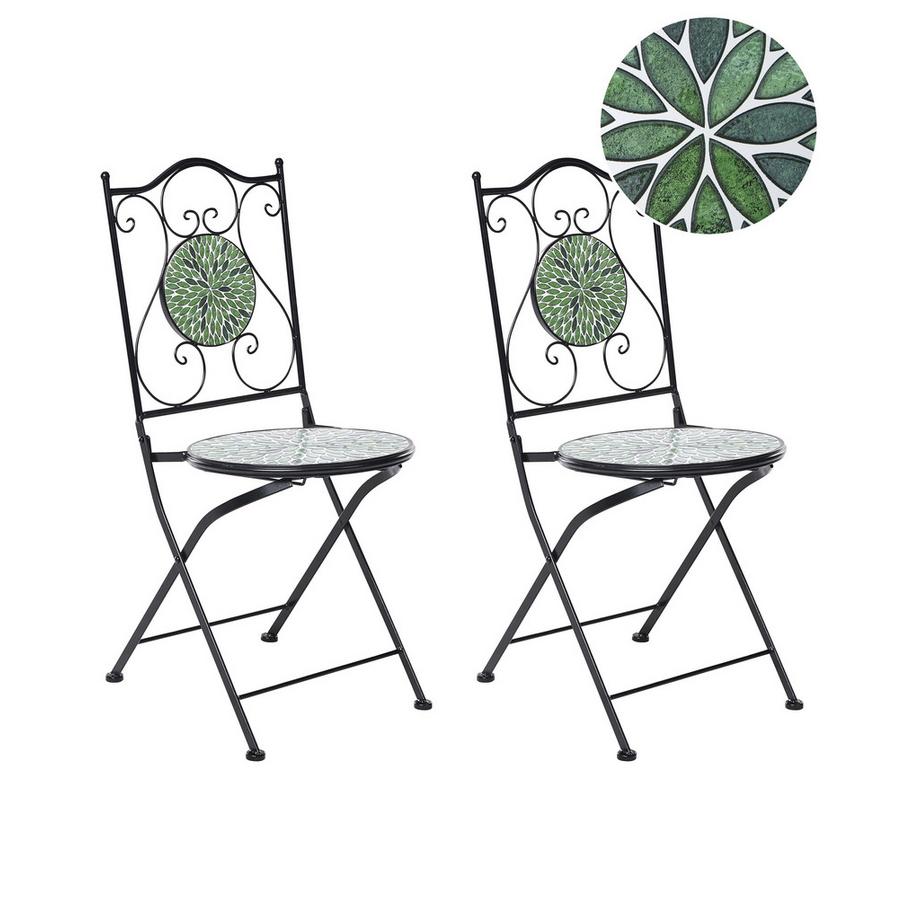 Lot de 2 chaises de jardin en Métal Rustique CIVATE