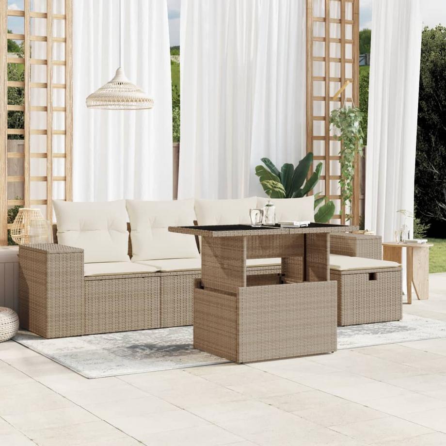 VidaXL Ensemble de canapés de jardin rotin synthétique  