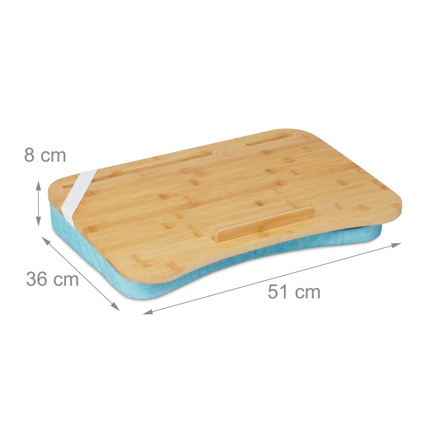 Northix  Bureau bleu avec plateau en bambou 