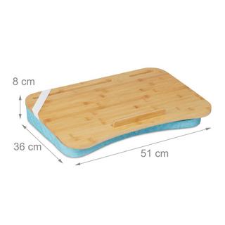 Northix  Bureau bleu avec plateau en bambou 