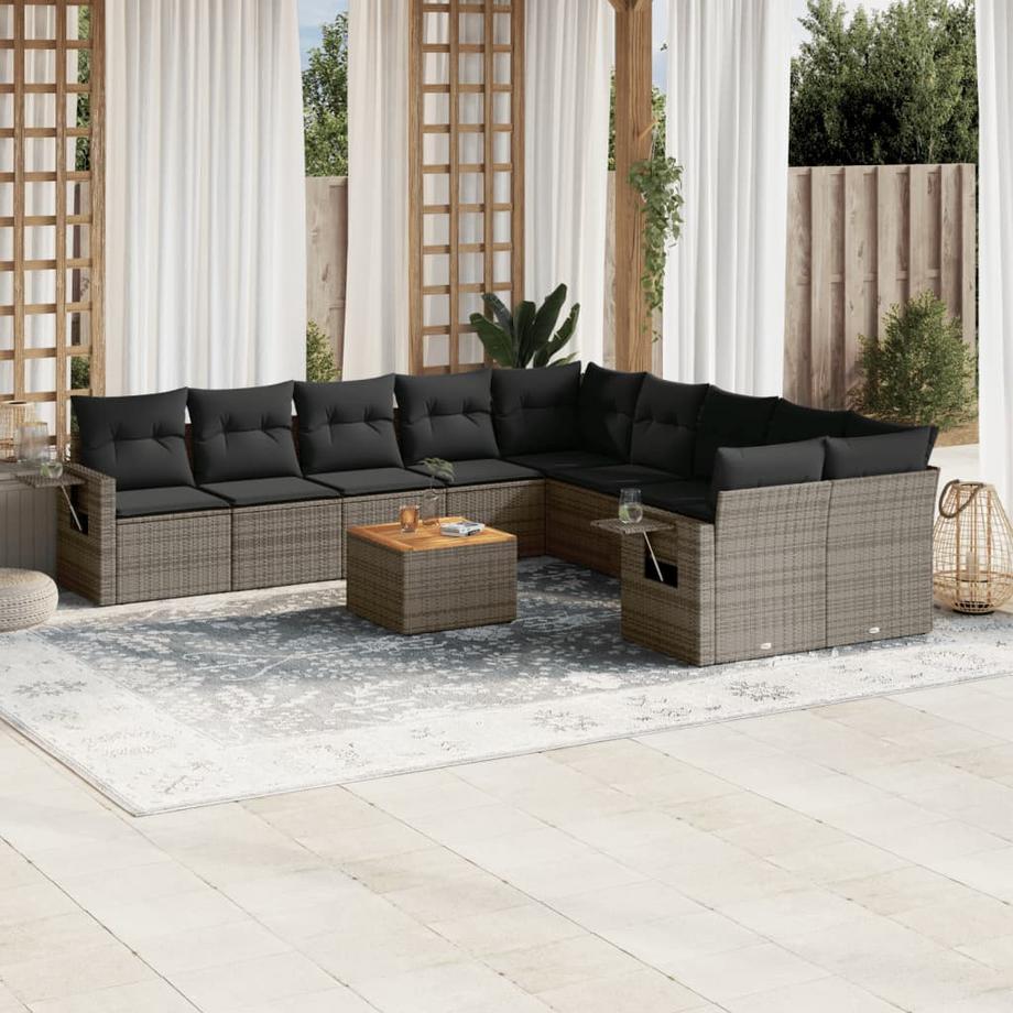 VidaXL Ensemble de canapés de jardin rotin synthétique  