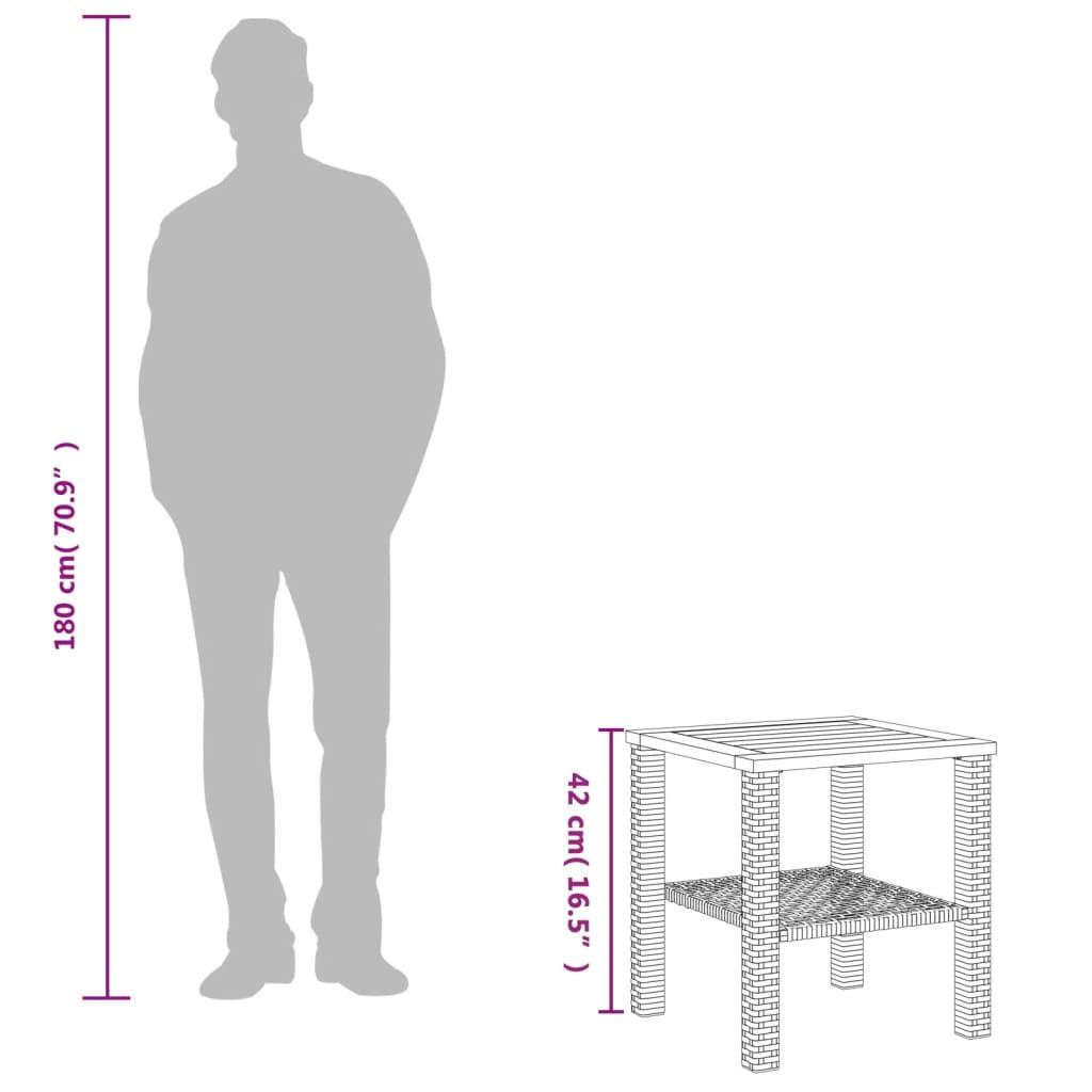 VidaXL Table de jardin rotin synthétique  