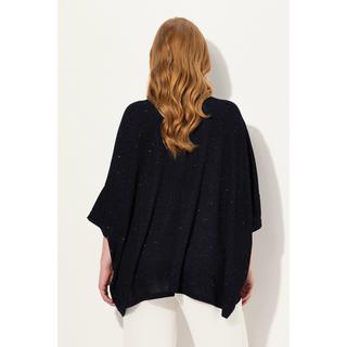 Ulla Popken  Maglia dal taglio oversize con effetto glitter, collo dolcevita e mezze maniche 