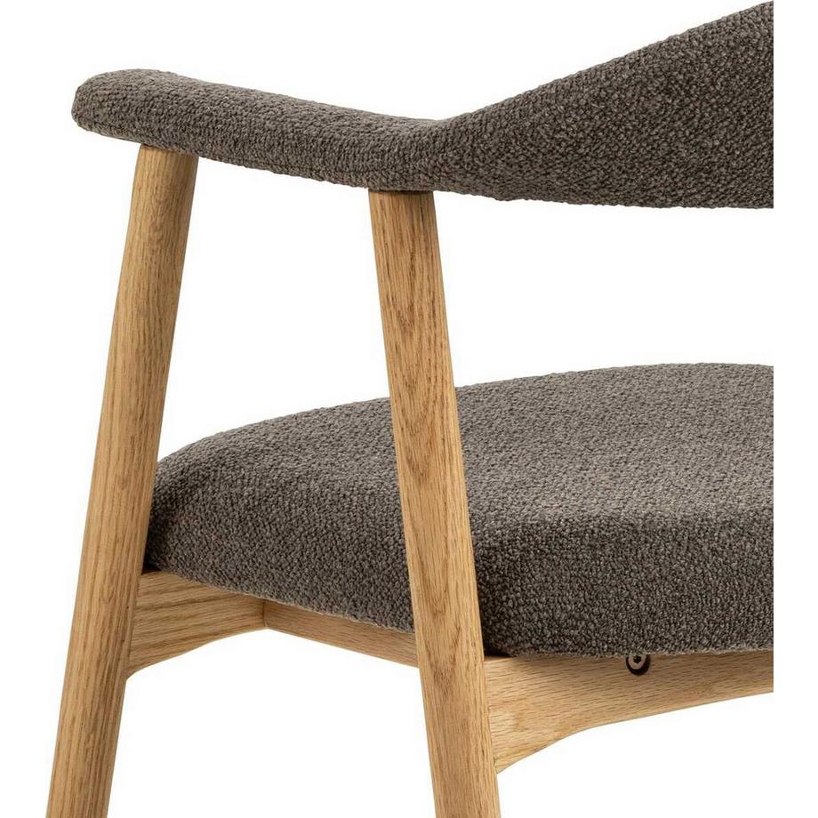 mutoni Chaise à accoudoirs Lando taupe (1 pièce)  