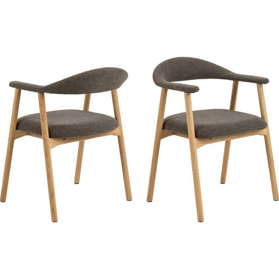 Chaise à accoudoirs Lando taupe (1 pièce)