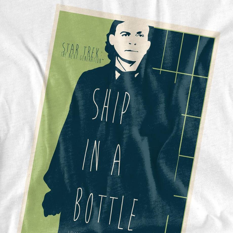 Star Trek Star Trek The Next Generation Ship in a Bottle T-Shirt Maniche Lunghe  