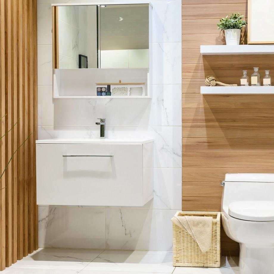 B2X  Rangement maquillage avec couvercle en bambou 