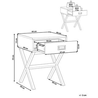 Beliani Nachttisch mit 1 Schublade aus MDF-Platte Modern MONROE  