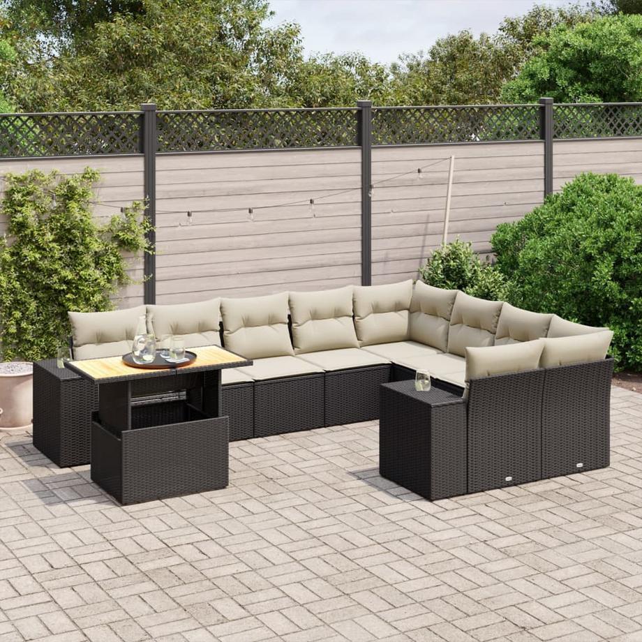 VidaXL set divano da giardino Polirattan  