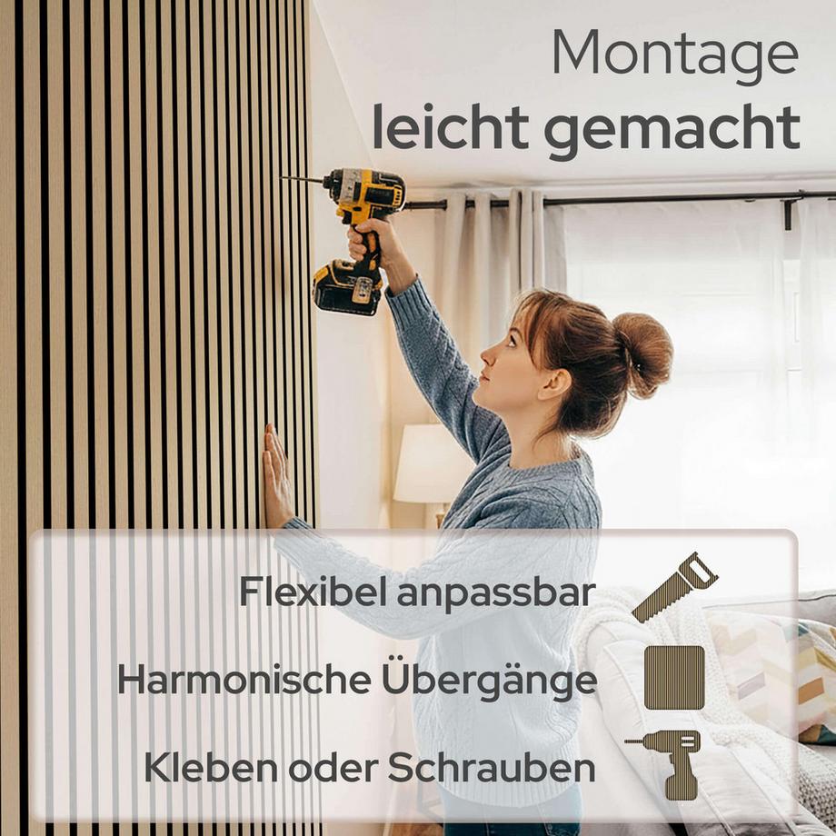 Arebos Panneaux acoustiques, lot de 2 Panneau mural aspect bois  