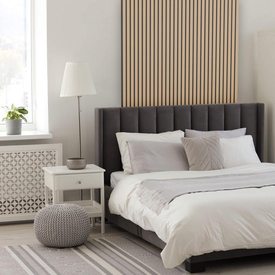 Arebos Panneaux acoustiques, lot de 2 Panneau mural aspect bois  