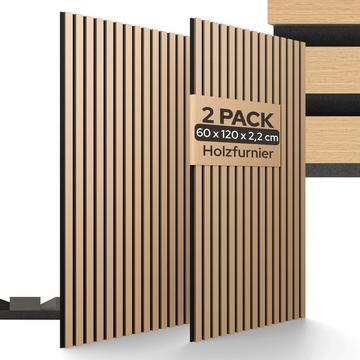 Panneaux acoustiques, lot de 2 Panneau mural aspect bois