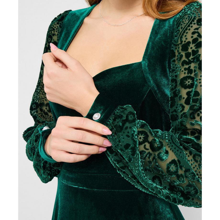 Joe Browns Robe en Velours Extensible Longueur Mollet  