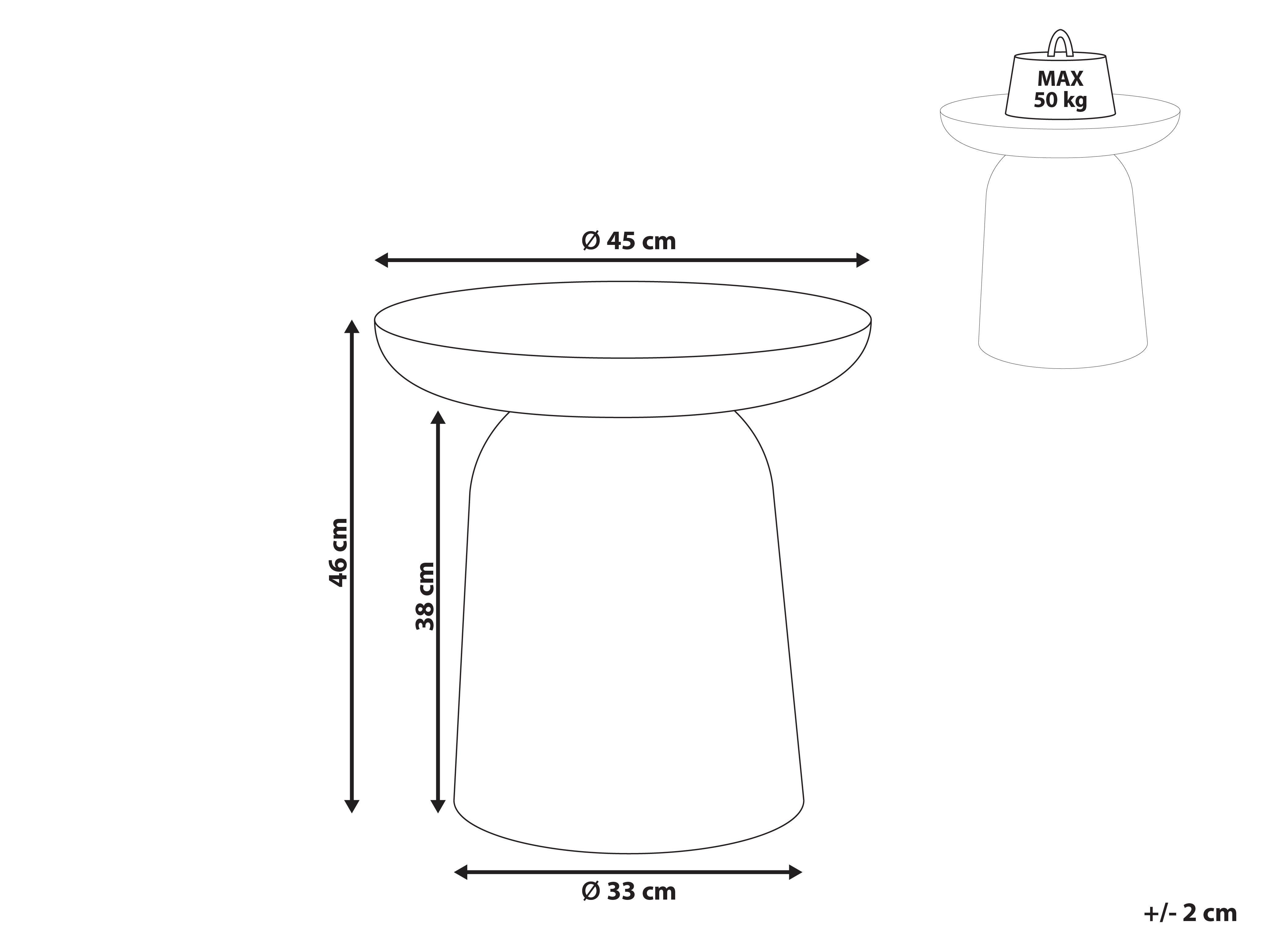 Beliani Table d'appoint en Métal Industriel TORRENS  