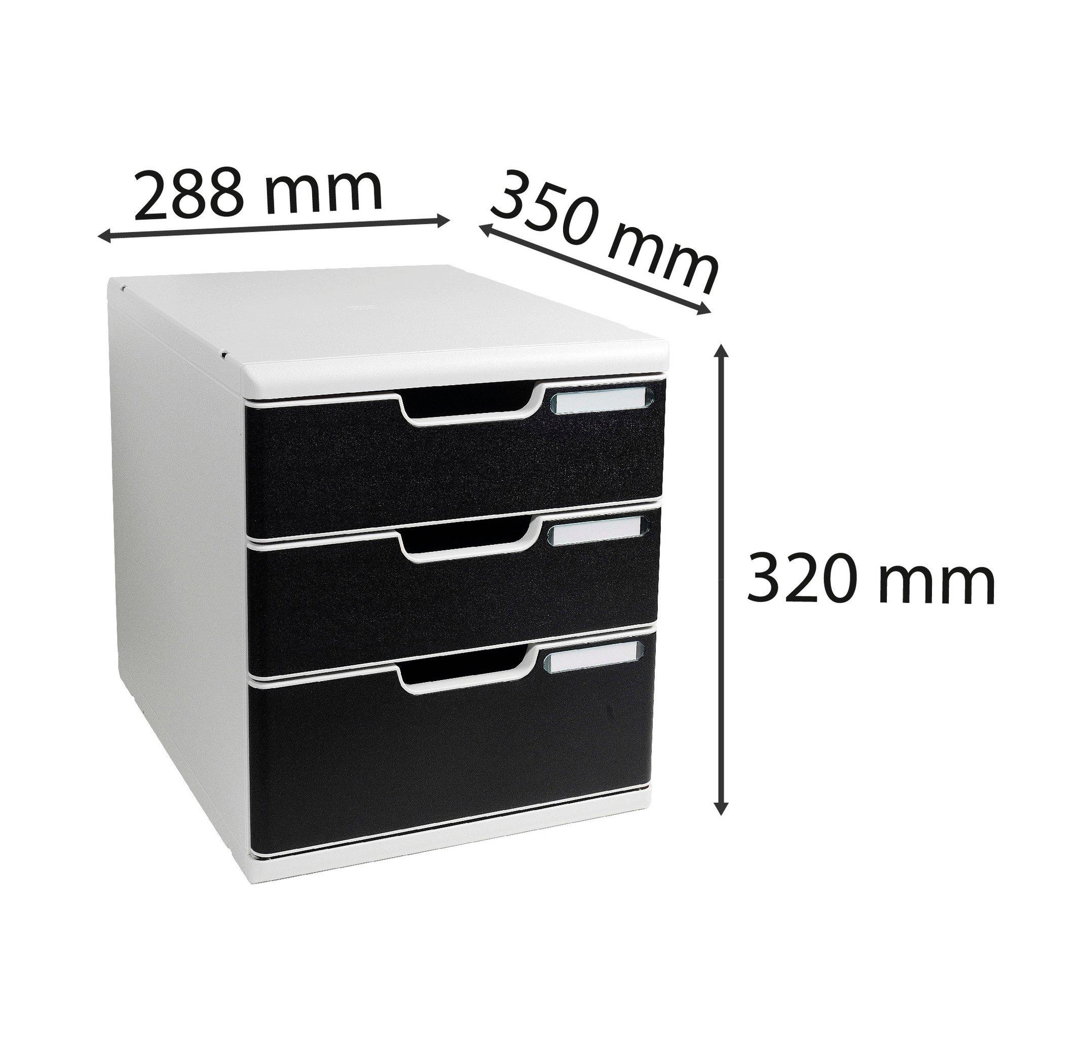 Exacompta Schubladenbox MODULO A4, 3 geschlossene Schubladen  