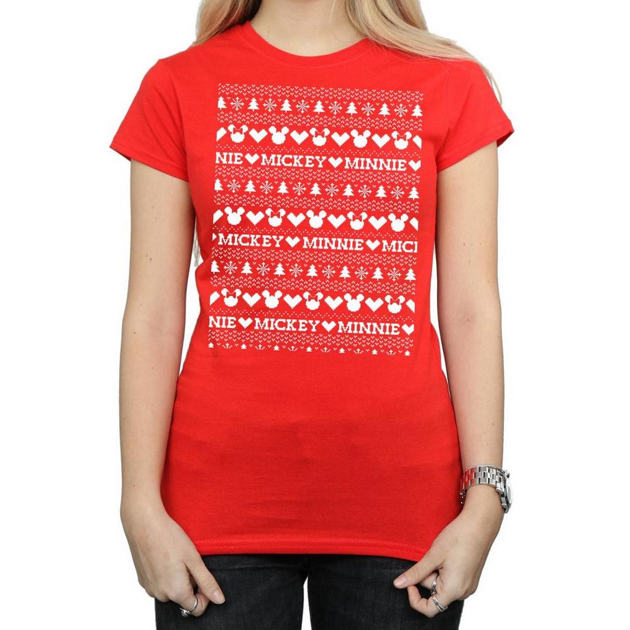 Disney Mickey Minnie Weihnachts Pullover Stil T-Shirt  