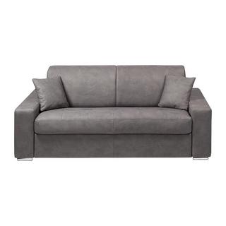 Vente-unique Schlafsofa 3Sitzer Stoff Liegefläche mit Lattenrost mit breiten Latten 1Matratze EMIR  
