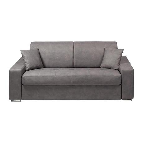 Vente-unique Schlafsofa 3Sitzer Stoff Liegefläche mit Lattenrost mit breiten Latten 1Matratze EMIR  