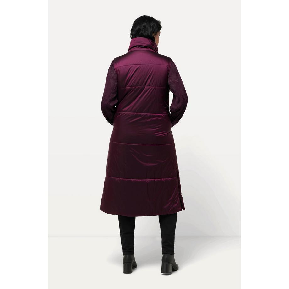 Ulla Popken Long Steppweste Wasserabweisend Stehkragen Ärmellos  