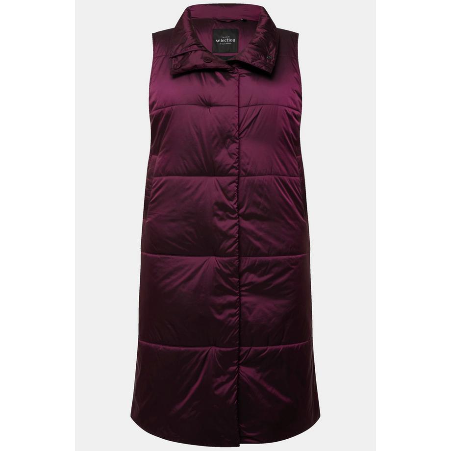 Ulla Popken Long Steppweste Wasserabweisend Stehkragen Ärmellos  