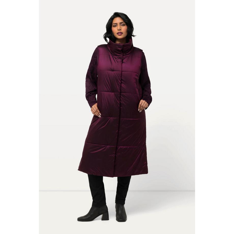 Ulla Popken Long Steppweste Wasserabweisend Stehkragen Ärmellos  