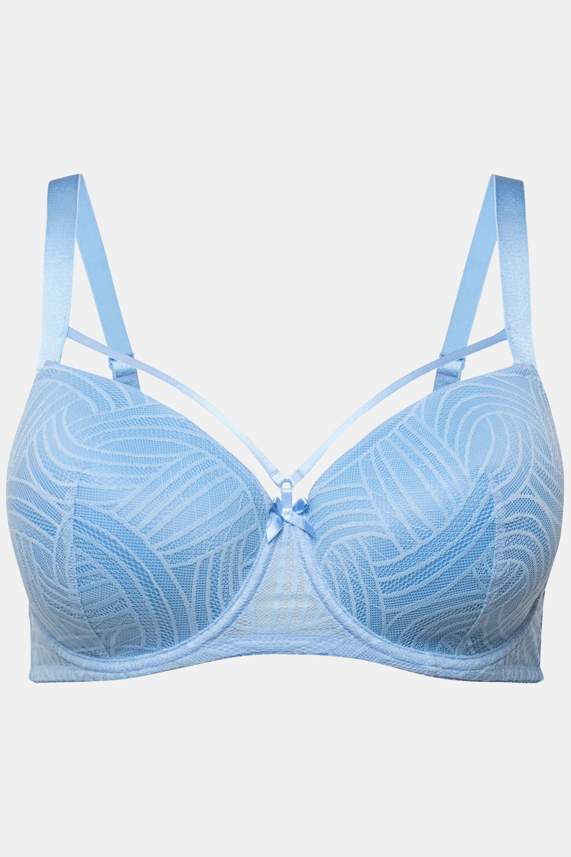 Ulla Popken  Reggiseno con ferretto, pizzo e nastri decorativi, coppa C-D 