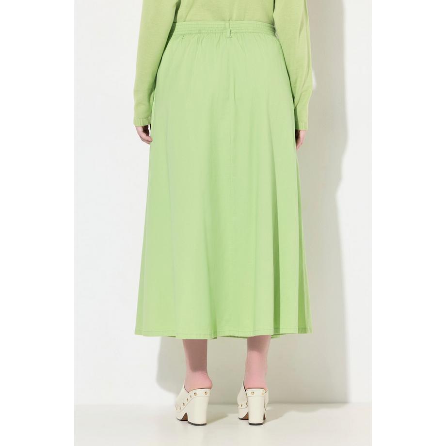 Ulla Popken Jupe longue chino A-Line Patte de boutonnage  