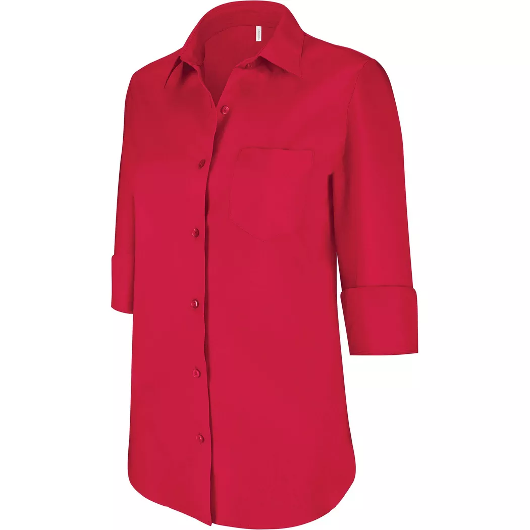 Kariban - damenhemd mit 3/4 ärmeln, für Damen, Rot Bunt, Größe XXL