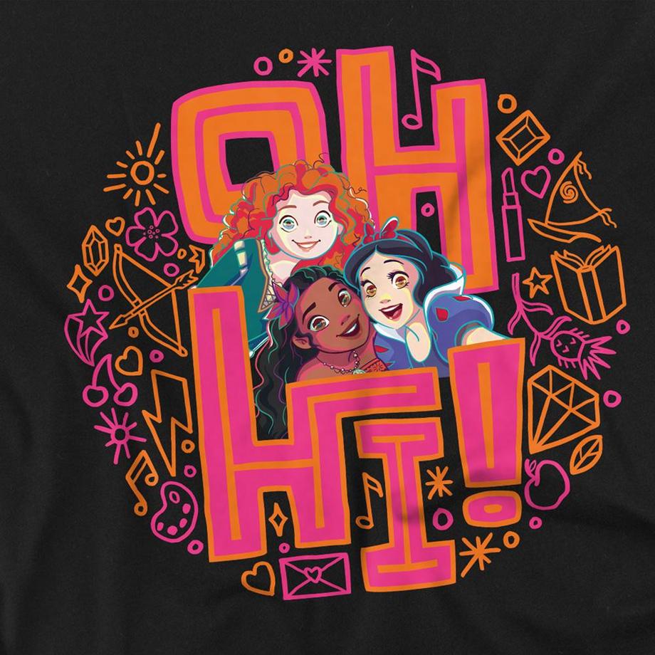 Disney PRINCESS Oh Hi! T-Shirt Imprimé Coupe Droite  