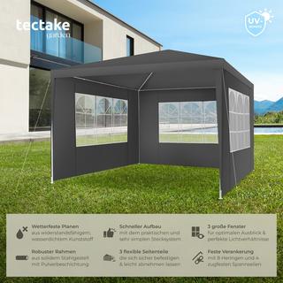 Tectake Pavillon BARINAS 3 x 3 m avec système d'emboîtement  
