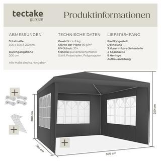 Tectake Pavillon BARINAS 3 x 3 m avec système d'emboîtement  