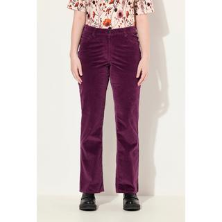 Ulla Popken  Pantaloni in velluto a coste modello Marie in cotone biologico con boot cut e cintura comoda 