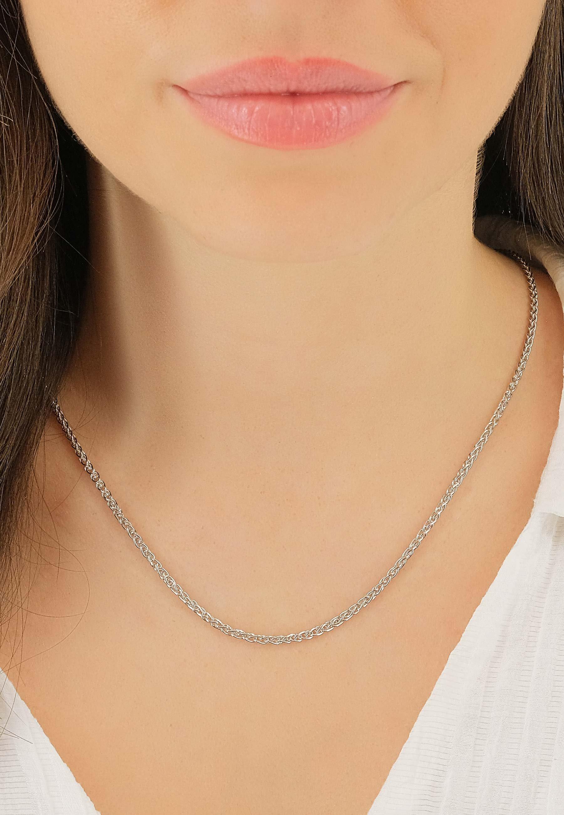 MUAU Schmuck  Collier Zopf Weissgold 750, 2.1mm, 38cm 