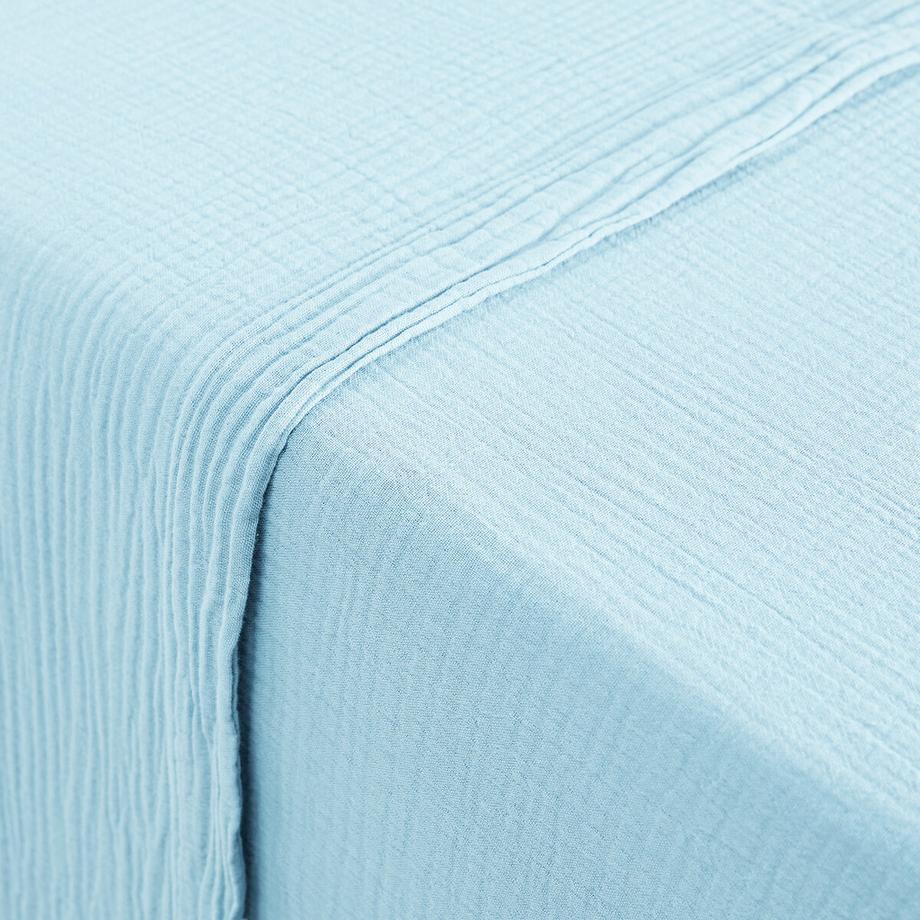 Drap plat uni gaze de coton