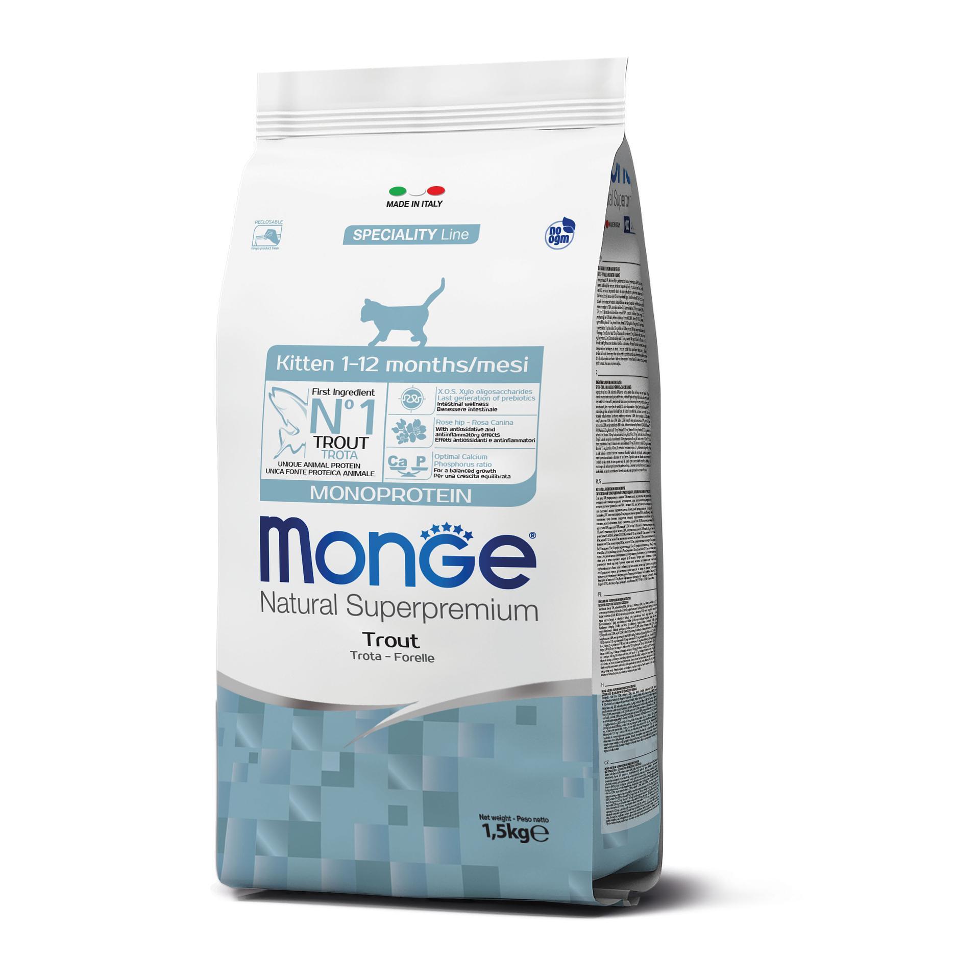 Monge  Katze Monoprotein Kitten Forelle, 1,5kg 