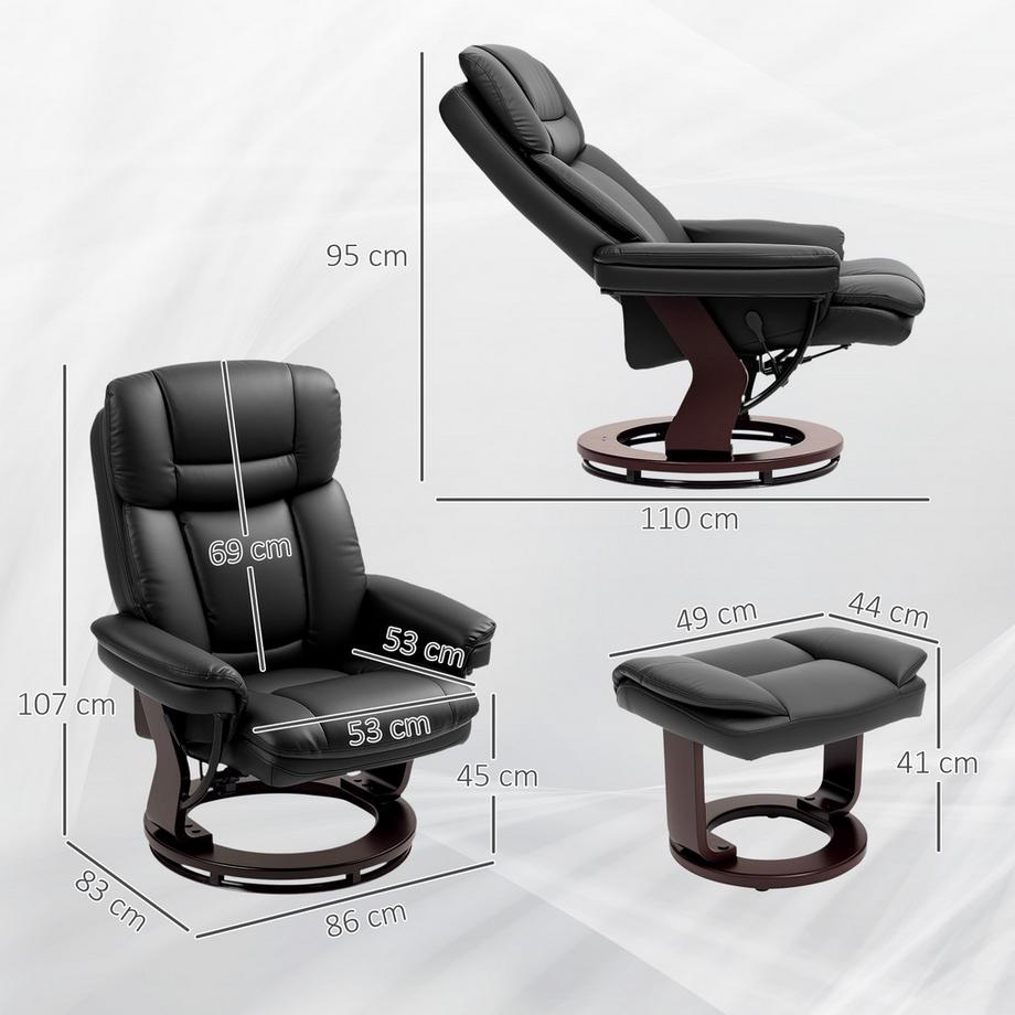 HOMCOM Relaxsessel mit Hocker  