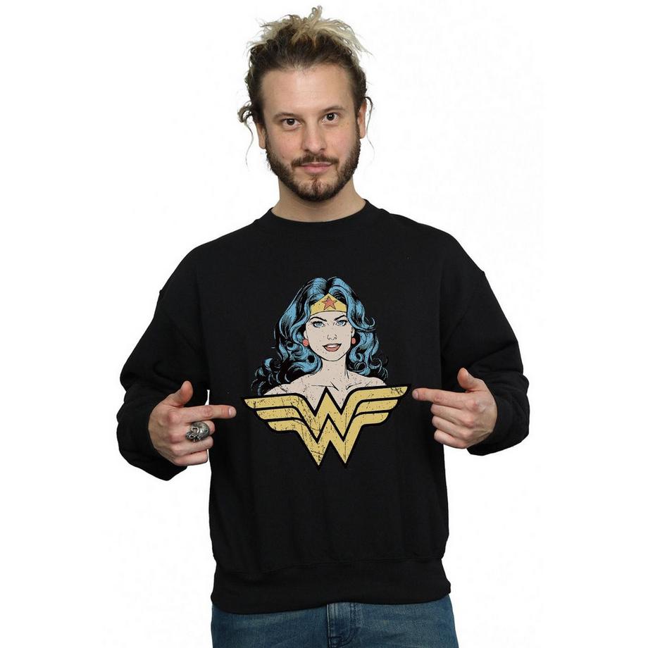 DC COMICS Wonder Woman Distressed Logo Sweatshirt  