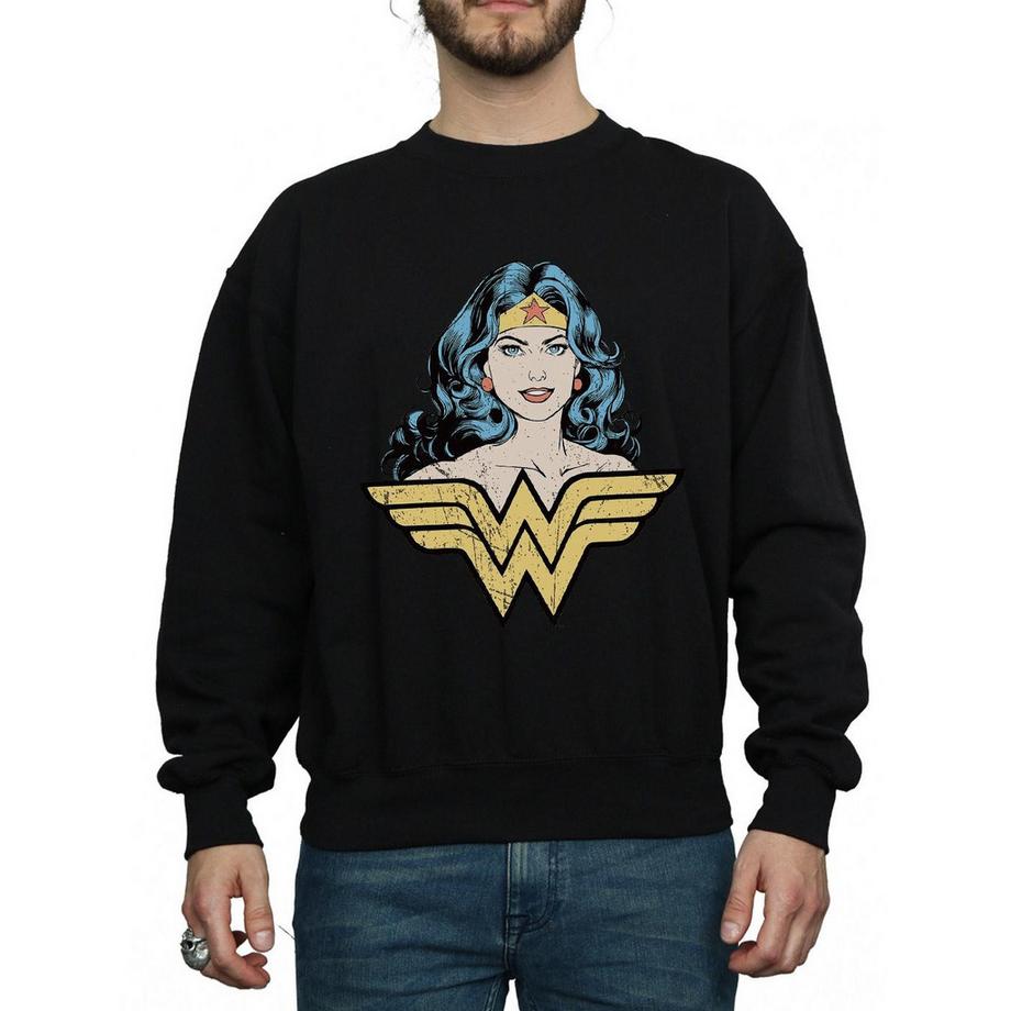 DC COMICS Wonder Woman Distressed Logo Sweatshirt  