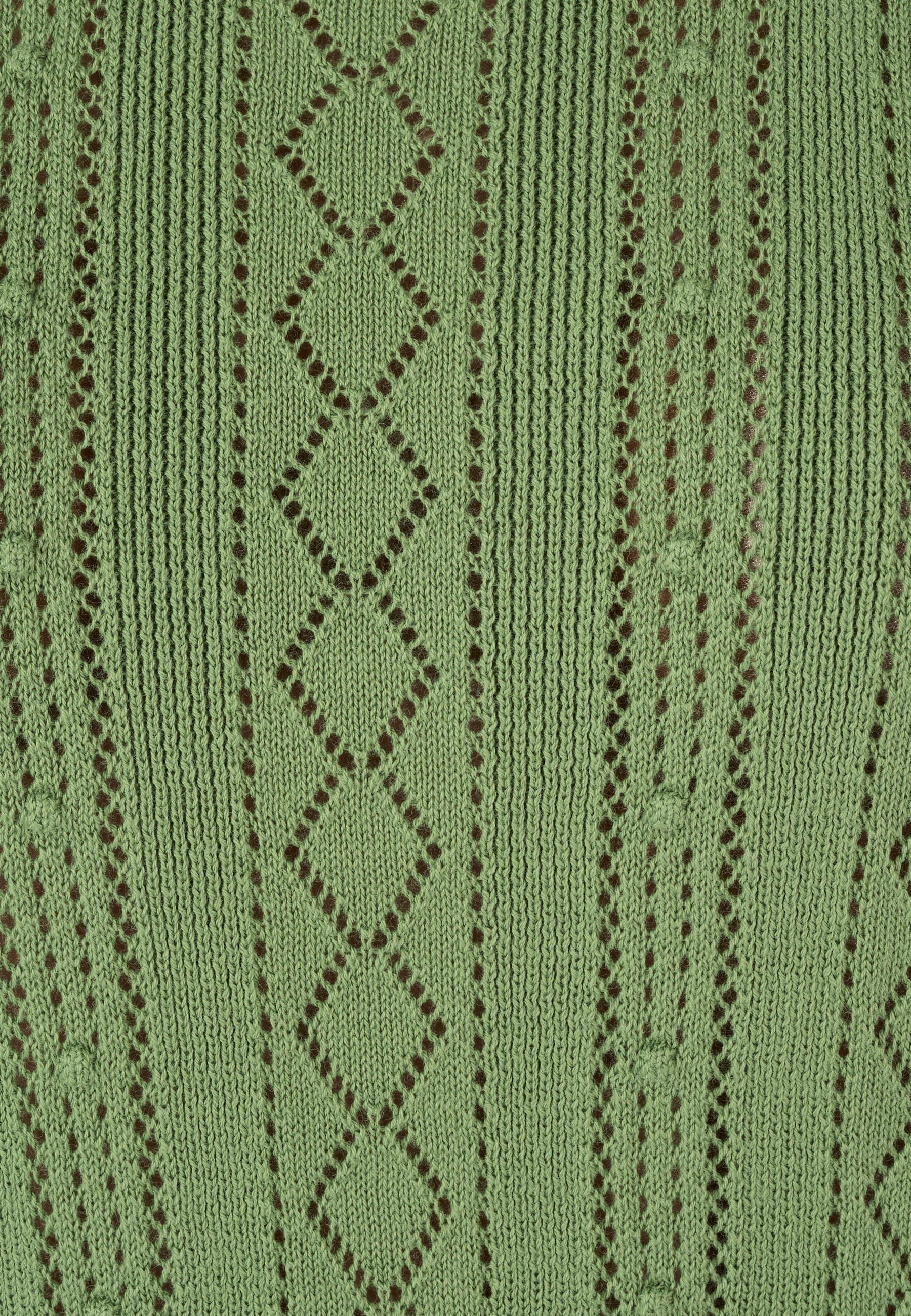 Damart  Pullover mit geometrischen Formen und Ajour-Details, Rundhalsausschnitt, kurze Ärmel. 