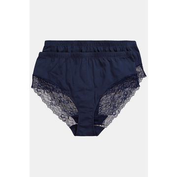 Lot de 2 culottes midi, empiècement en dentelle sur le côté