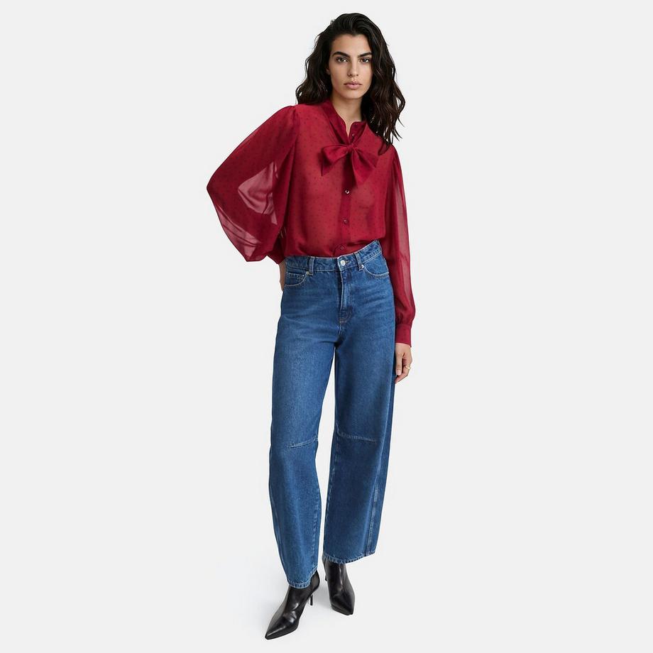 La Redoute Collections Chemise lavallière à pois manches longues  